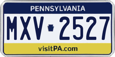 PA license plate MXV2527
