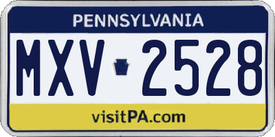 PA license plate MXV2528