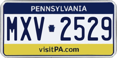 PA license plate MXV2529