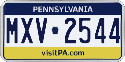 PA license plate MXV2544