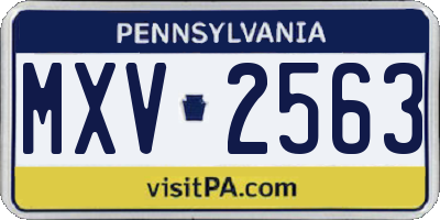 PA license plate MXV2563
