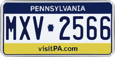 PA license plate MXV2566