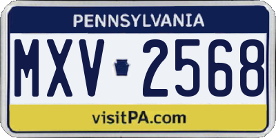PA license plate MXV2568