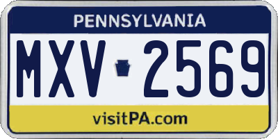 PA license plate MXV2569