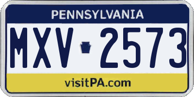 PA license plate MXV2573