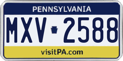 PA license plate MXV2588