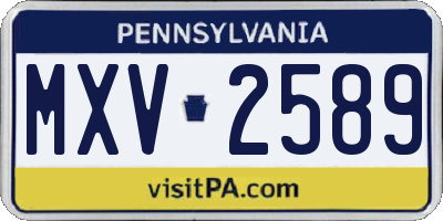 PA license plate MXV2589