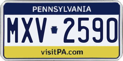 PA license plate MXV2590