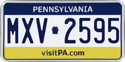PA license plate MXV2595