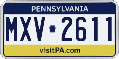 PA license plate MXV2611
