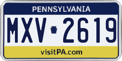 PA license plate MXV2619