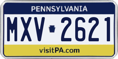 PA license plate MXV2621