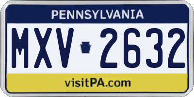 PA license plate MXV2632