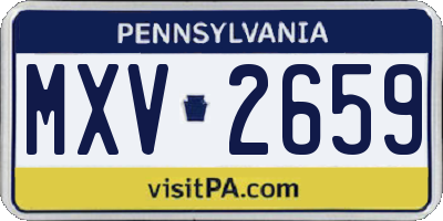 PA license plate MXV2659