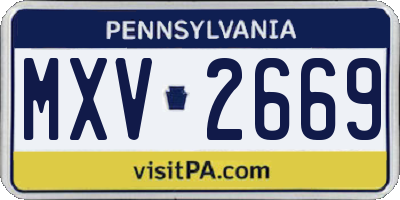 PA license plate MXV2669