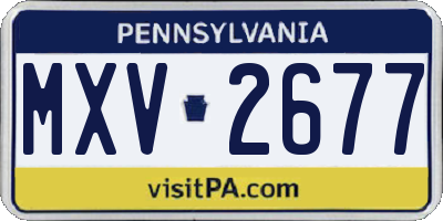 PA license plate MXV2677