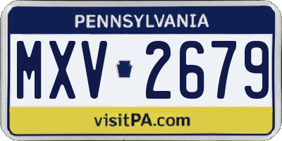 PA license plate MXV2679