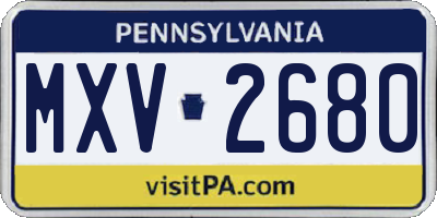 PA license plate MXV2680