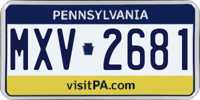 PA license plate MXV2681