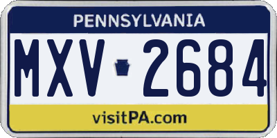 PA license plate MXV2684