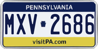 PA license plate MXV2686
