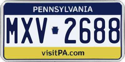 PA license plate MXV2688