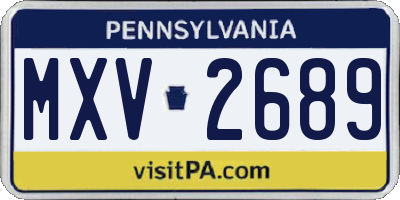 PA license plate MXV2689