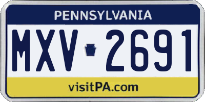 PA license plate MXV2691
