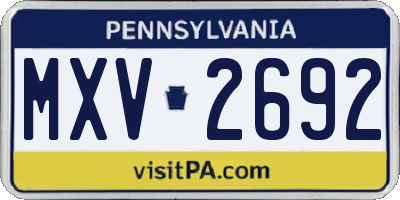 PA license plate MXV2692