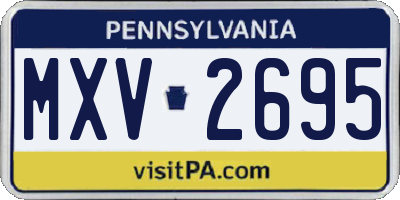 PA license plate MXV2695