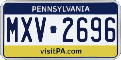 PA license plate MXV2696