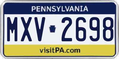PA license plate MXV2698