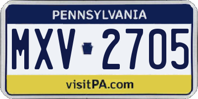 PA license plate MXV2705