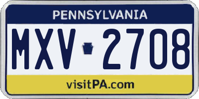 PA license plate MXV2708