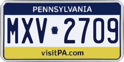 PA license plate MXV2709