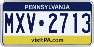 PA license plate MXV2713
