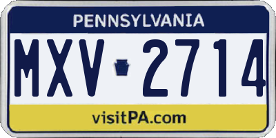 PA license plate MXV2714