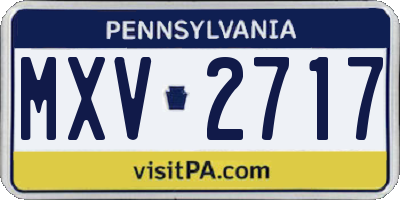 PA license plate MXV2717