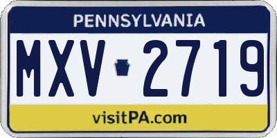 PA license plate MXV2719