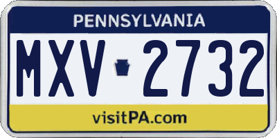 PA license plate MXV2732