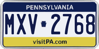 PA license plate MXV2768