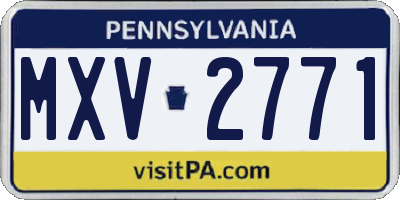 PA license plate MXV2771