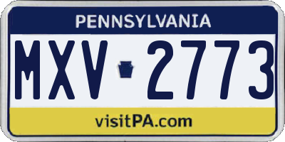 PA license plate MXV2773