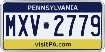 PA license plate MXV2779