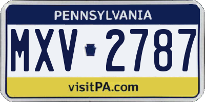 PA license plate MXV2787
