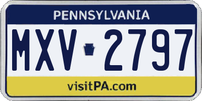 PA license plate MXV2797
