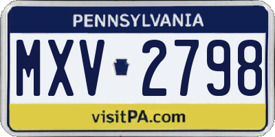 PA license plate MXV2798