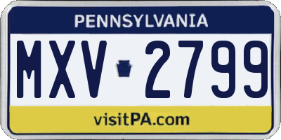 PA license plate MXV2799