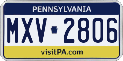 PA license plate MXV2806