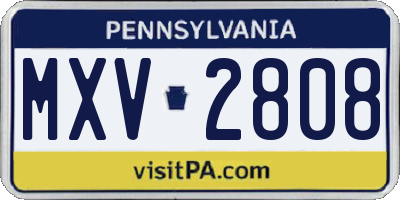 PA license plate MXV2808